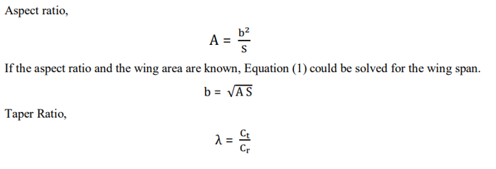 Calculations for aircraft wing.
