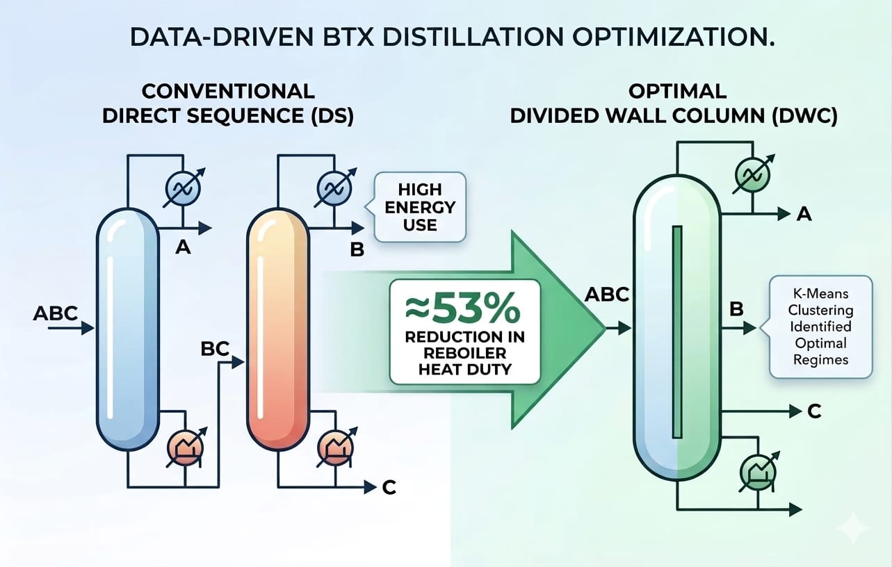 Thumbnail for Data-Driven Identification of Optimal Operating Regimes for BTX Separation: Direct Sequence and Divided Wall Column